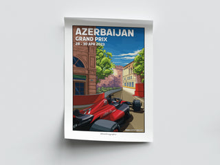 Azerbaijan 2023 Grand Prix Poster - Gravel Trap Graphics