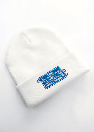 Spa Francorchamps Circuit Road Sign Embroidered Beanie