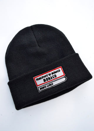 Monaco Circuit Road Sign Embroidered Beanie
