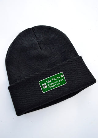 Sao Paulo Circuit Road Sign Embroidered Beanie